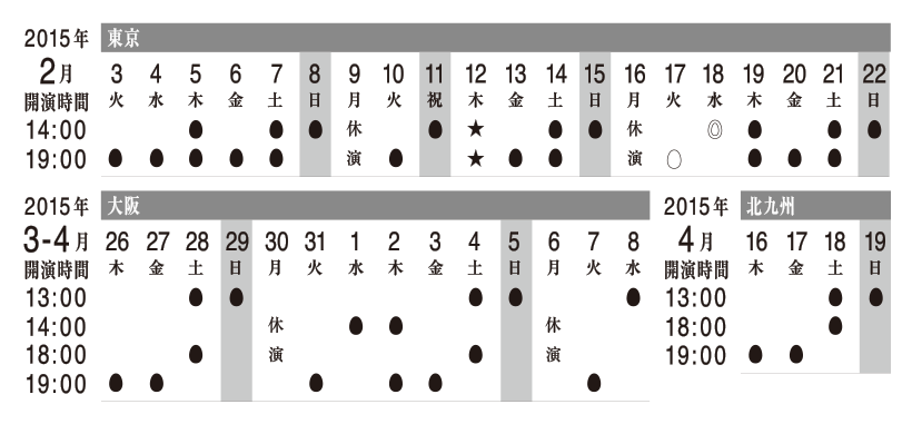 公演日程表